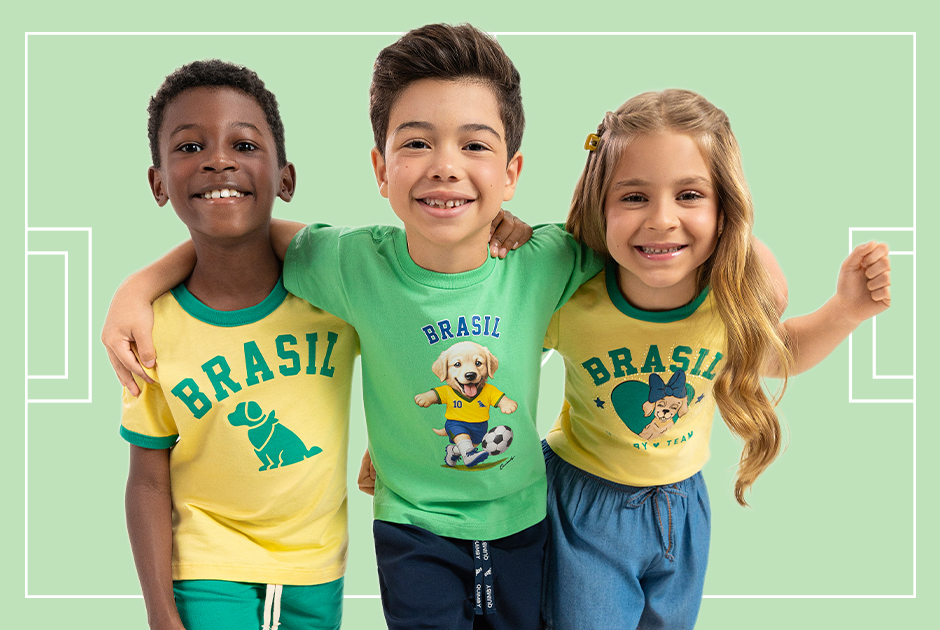 Camisetas infantis para o jogo